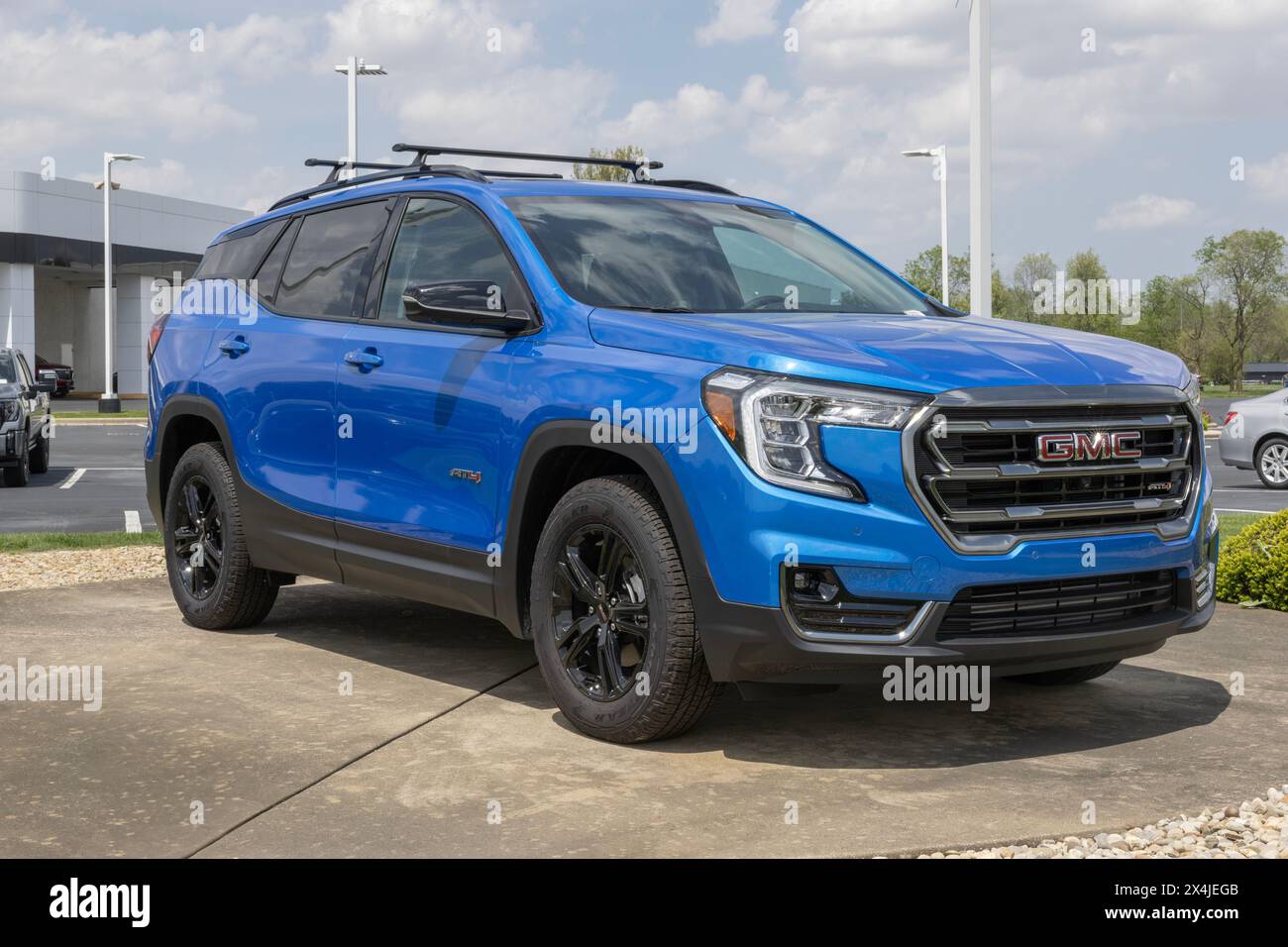 Kokomo May 2, 2024 GMC Terrain AT4 AWD SUV display at a dealership