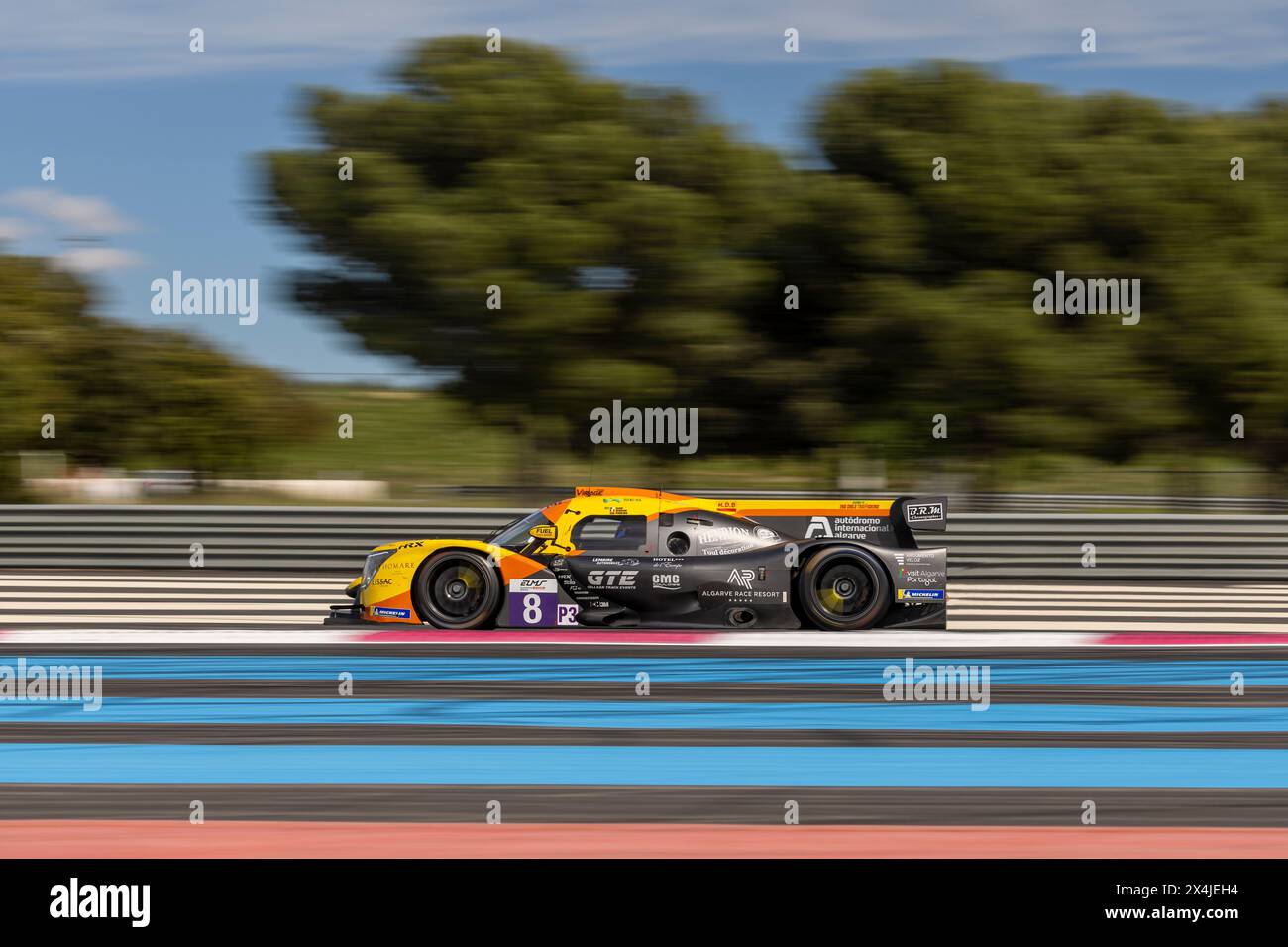 Le Castellet, France, 3 May 2024, #8 Team Virage (Pol) Ligier Js P320 - Nissan (LMP3) Julien Gerbi (Dza) Bernardo Pinheiro (Prt) Gillian Henrion (Fra) during the 4 Hours of Le Castellet, second race of the 2024 European Le Mans Series (ELMS) at Circuit Paul Ricard from May 02 to 05, 2024 in Le Castellet, France - Photo Laurent Cartalade/MPS Agency Credit MPS Agency/Alamy Live News Stock Photo
