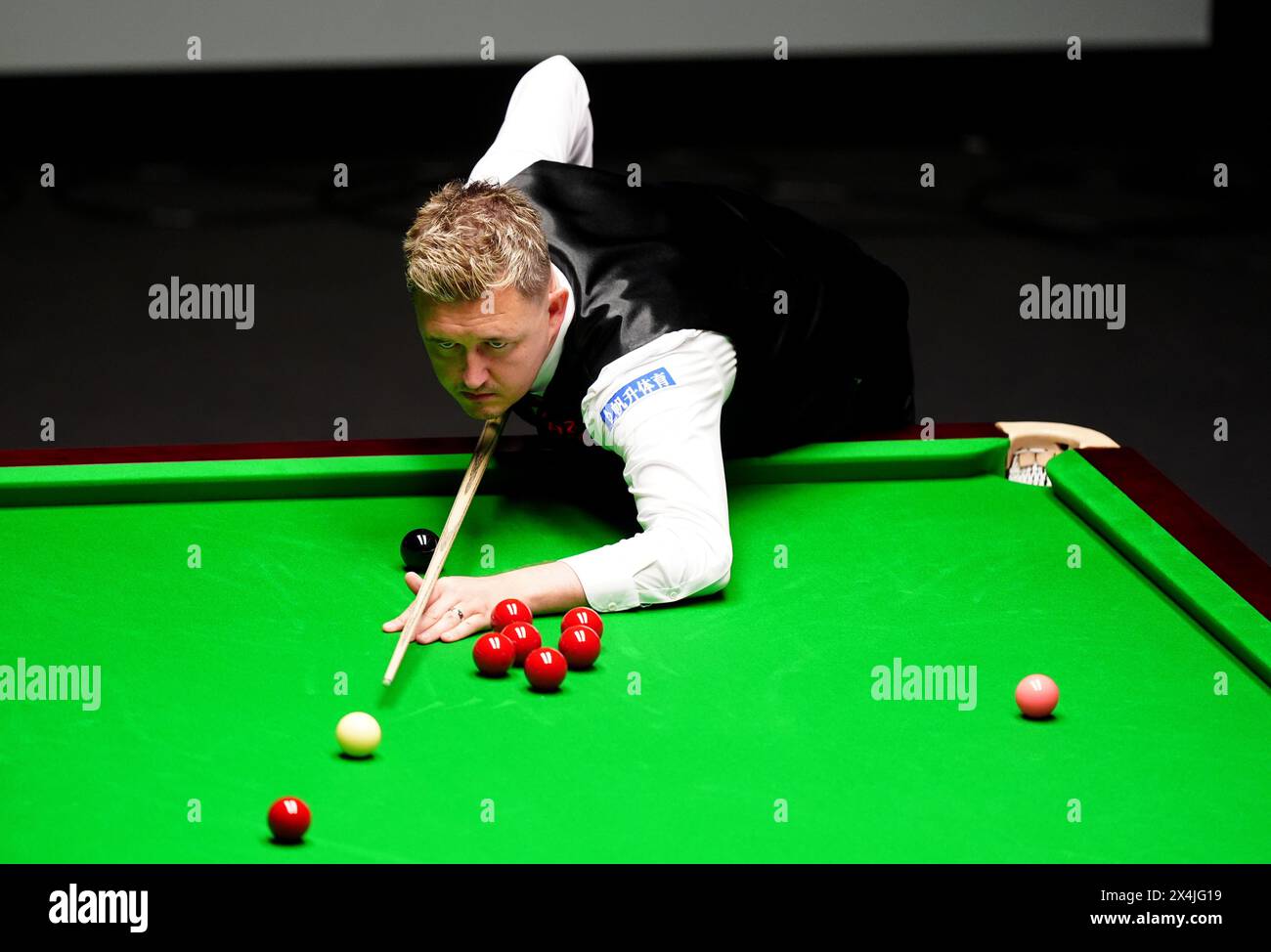 Kyren Wilson during his semi-final match against David Gilbert (not pictured) on day fourteen of the 2024 Cazoo World Snooker Championship at the Crucible Theatre, Sheffield. Picture date: Friday May 3, 2024. Stock Photo