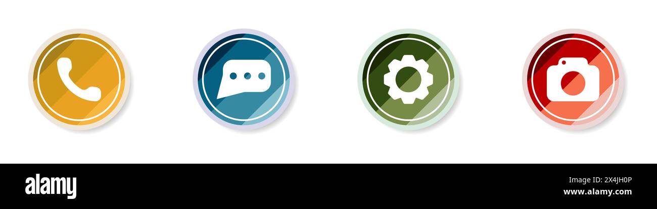 Settings icon. Logo of color web icons for the Internet, computer ...