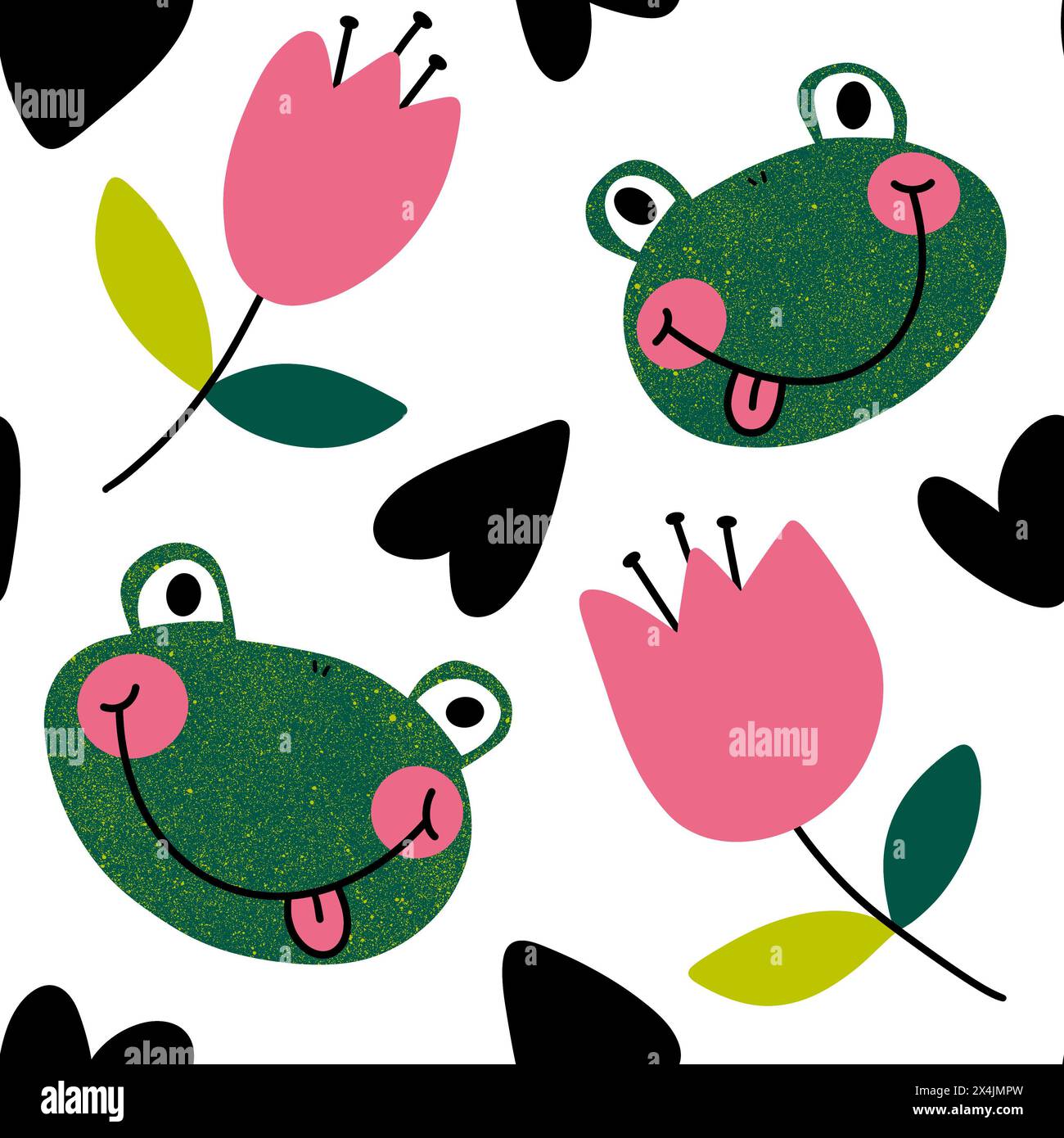 Cartoon animals seamless frogs pattern for wrapping paper and fabrics ...
