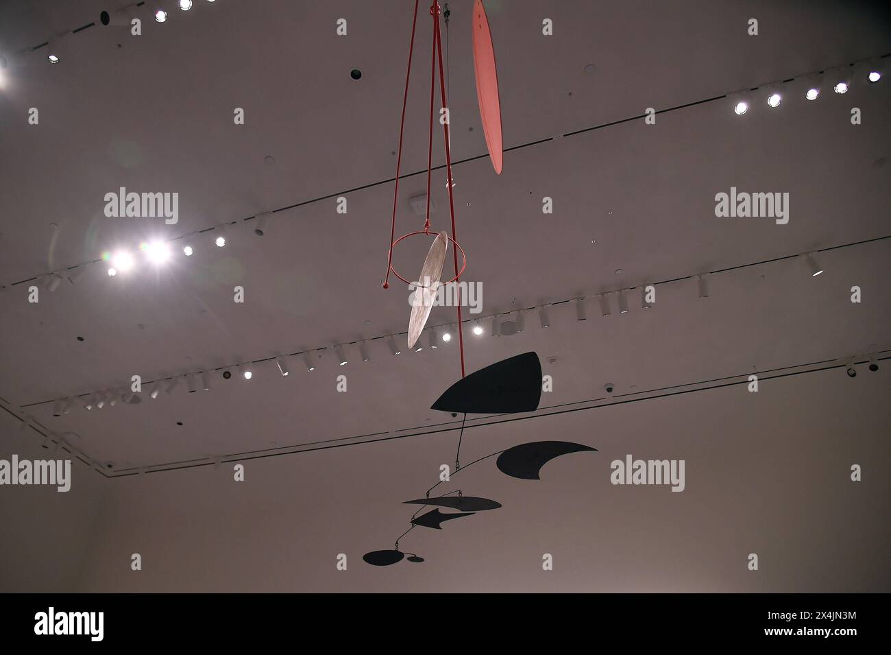 New York, USA. 03rd May, 2024. View of Alexander Calder's sculpture titled 'Blue Moon' - estimated $7M - $10M - on opening day of public exhibitions for Sotheby's marquee contemporary and Modern art auctions, New York, NY, May 3, 2024. (Photo by Anthony Behar/Sipa USA) Credit: Sipa USA/Alamy Live News Stock Photo