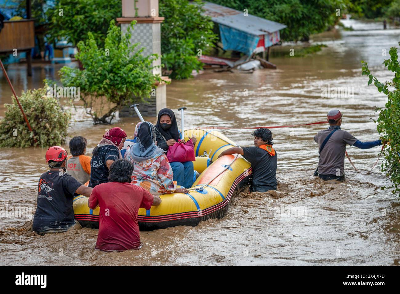 Rescuers Evacuate Residents From Their Flooded Homes In Suli Sub