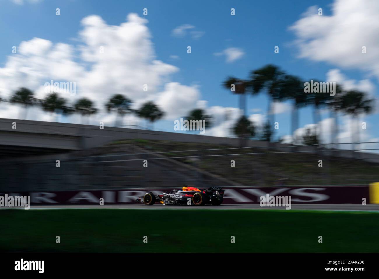 Miami Gardens, United States. 03rd May, 2024. Dutch Formula One driver Max Verstappen of Red Bull Racing participates in sprint qualifying during the Formula One Miami Grand Prix at the Miami International Autodrome in Miami Gardens, Florida on Friday, May 3, 2024 Photo by Greg Nash/UPI. Credit: UPI/Alamy Live News Stock Photo