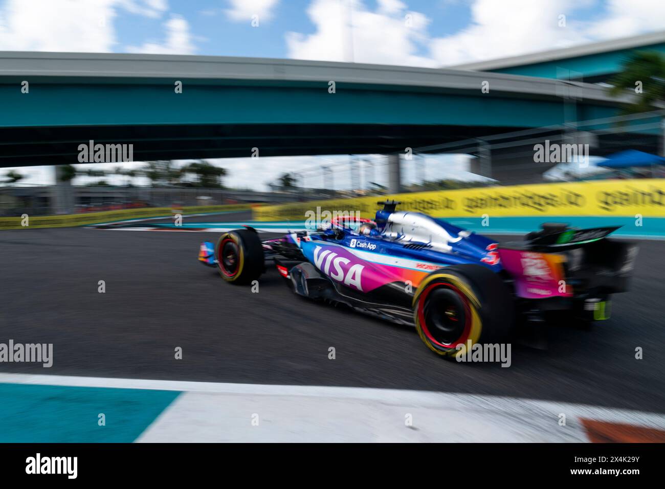 Miami Gardens, United States. 03rd May, 2024. Australian Formula One driver Daniel Riccardo of RB F1 Team participates in sprint qualifying during the Formula One Miami Grand Prix at the Miami International Autodrome in Miami Gardens, Florida on Friday, May 3, 2024 Photo by Greg Nash/UPI. Credit: UPI/Alamy Live News Stock Photo