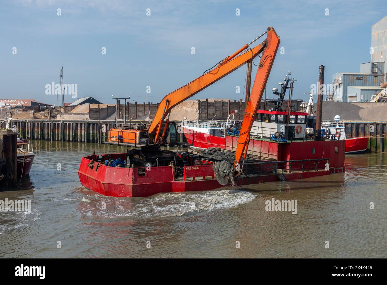 Wyre Sands,Dredger,Dredging,Whitstable,Harbour,Whitstable,Kent,England Stock Photo