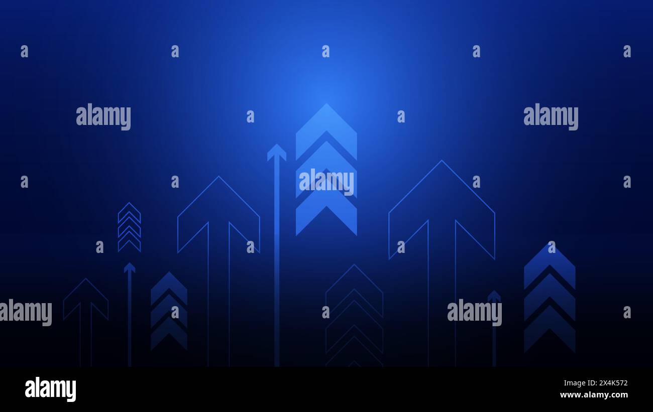 Arrows Pointing Up, Positive Position Graph, Technology Circuit Arrows Stock Vector