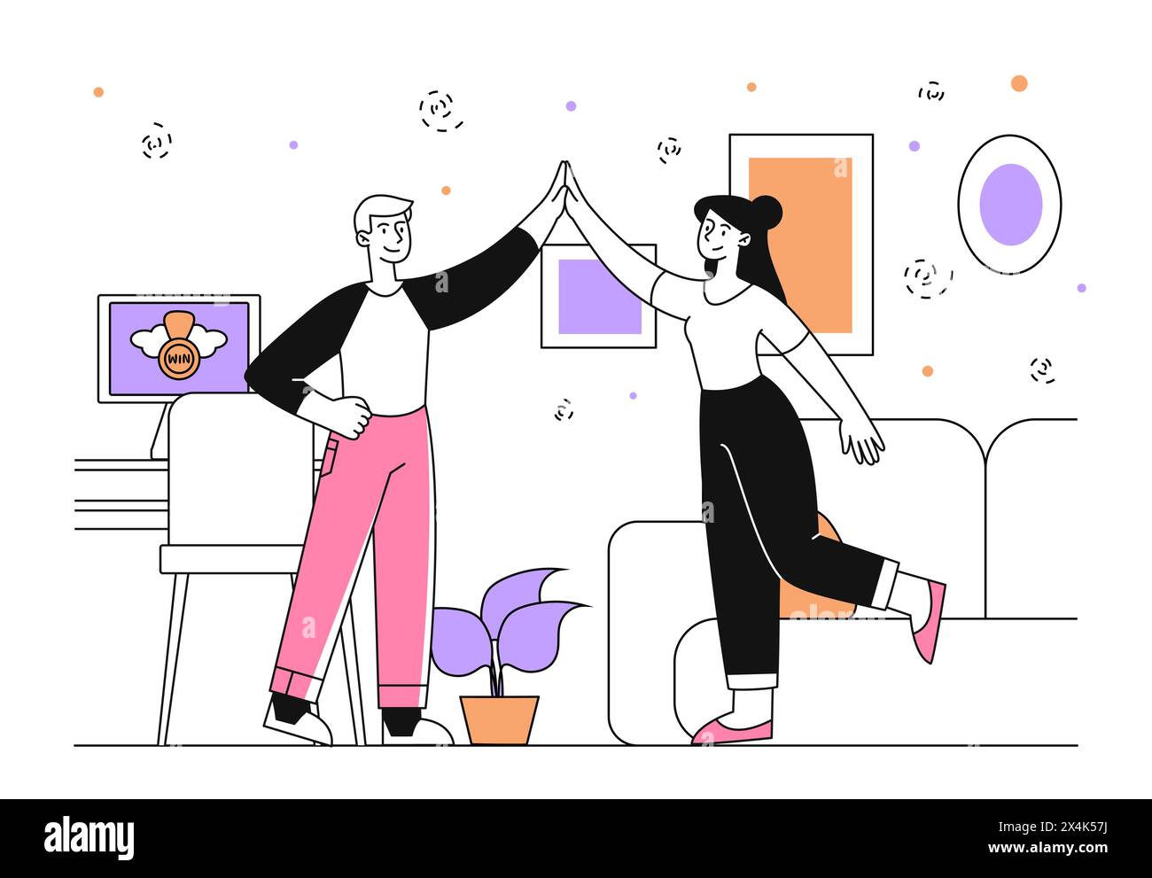 Two people give five Cut Out Stock Images Pictures Alamy