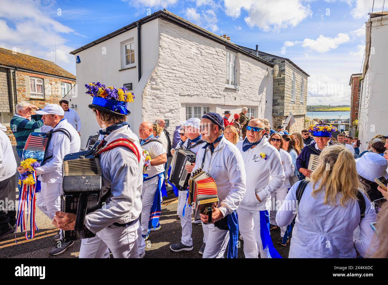 Blue Ribbon accordion players parade through the streets for the 'Obby