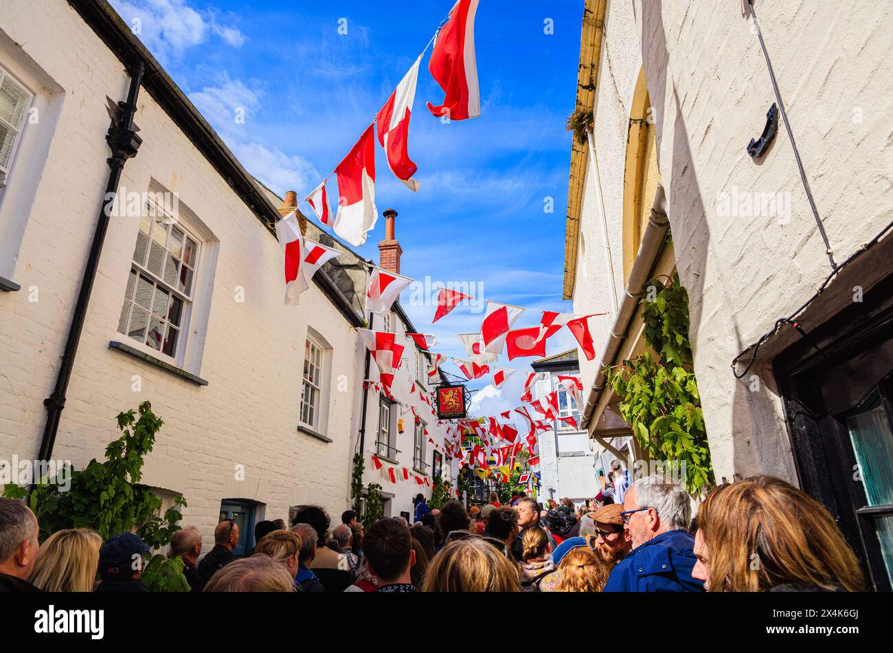 The Golden Lion, home of the red Old 'Oss in the 'Obby 'Oss festival, a