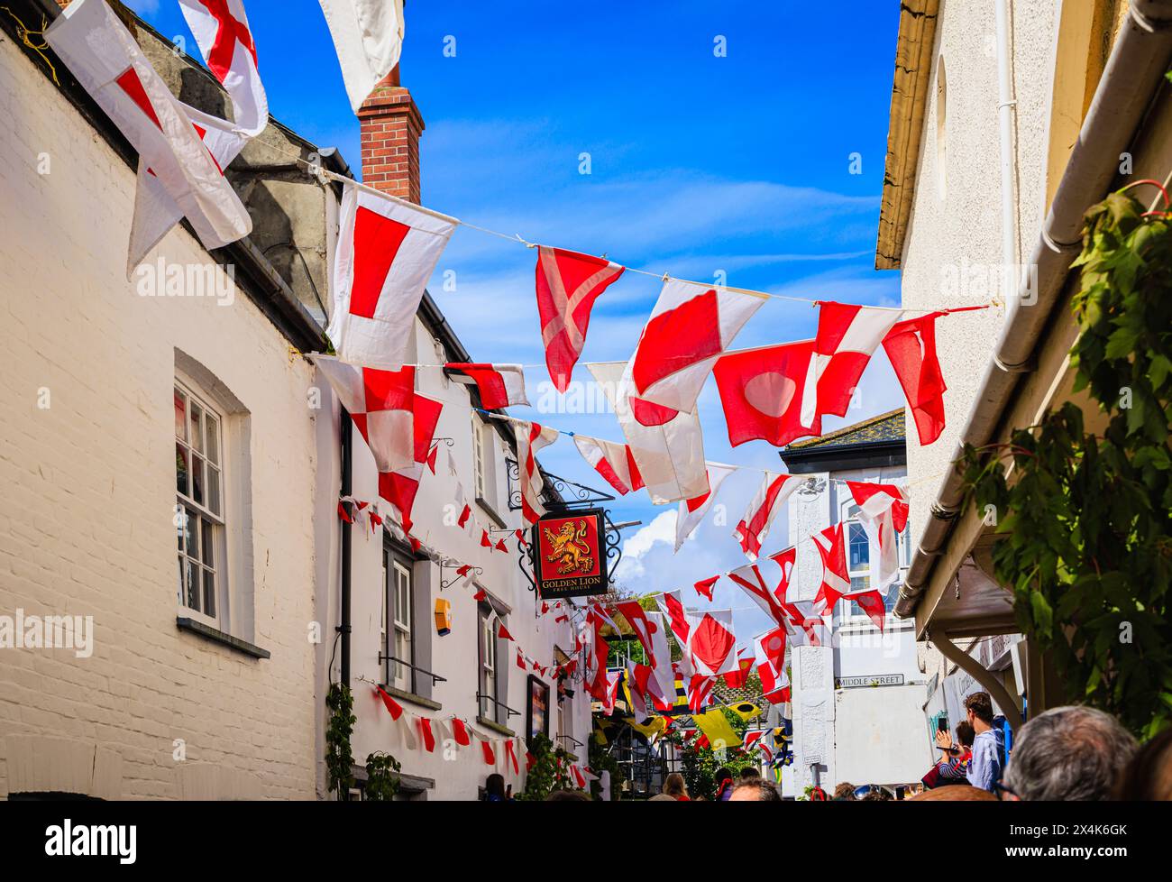 The Golden Lion, home of the red Old 'Oss in the 'Obby 'Oss festival, a