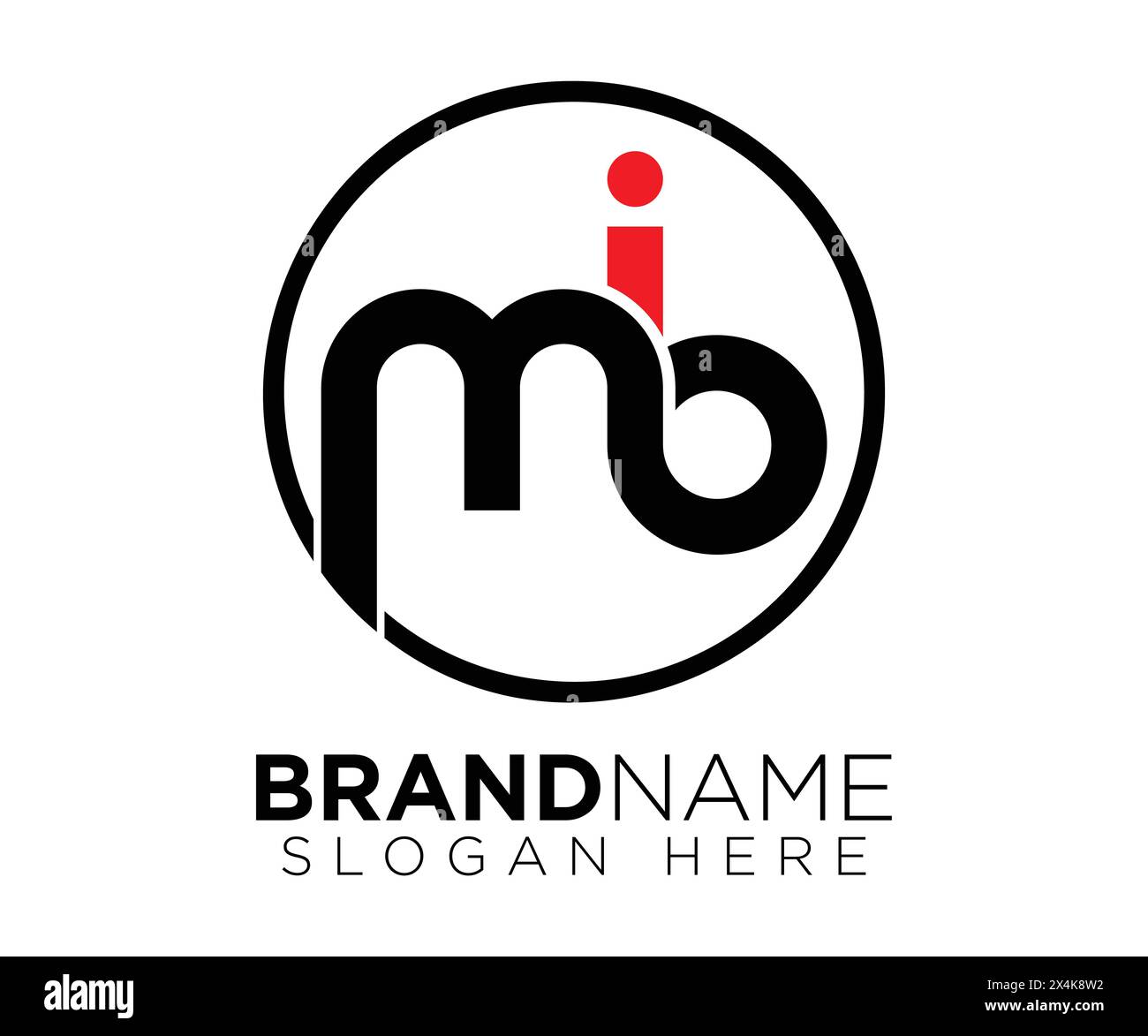 M I B logo design vector template Stock Vector