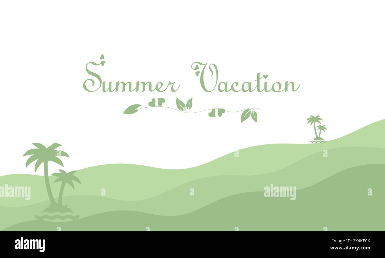 Trendy Typography Summer Vacation Text Illustration Stock Vector
