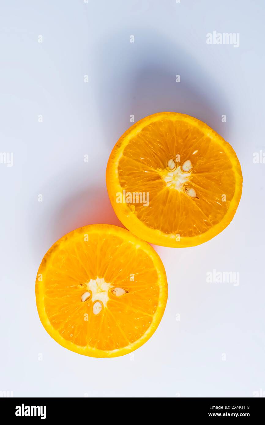 Orange fruit isolated on white background. Clipping path Stock Photo