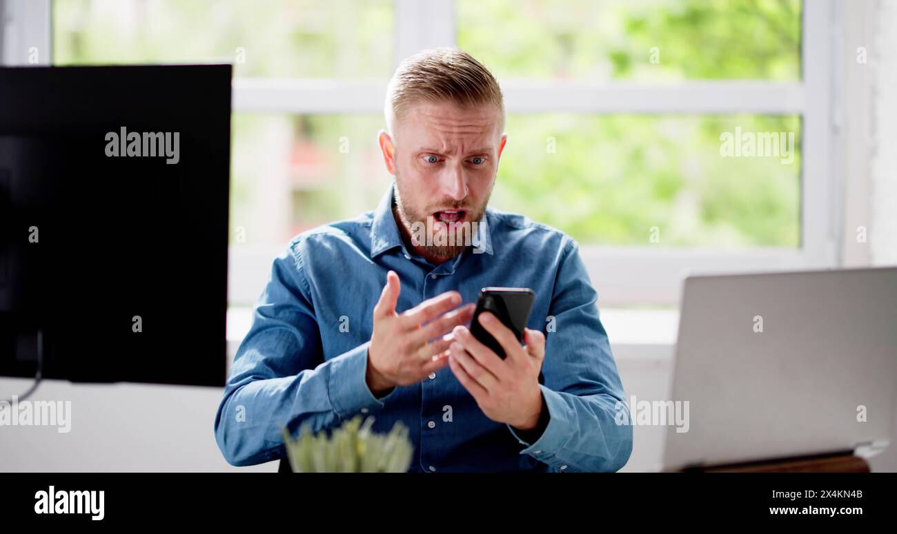 Scam Message. Email Text Mistake Fail. Online Payment Stock Photo