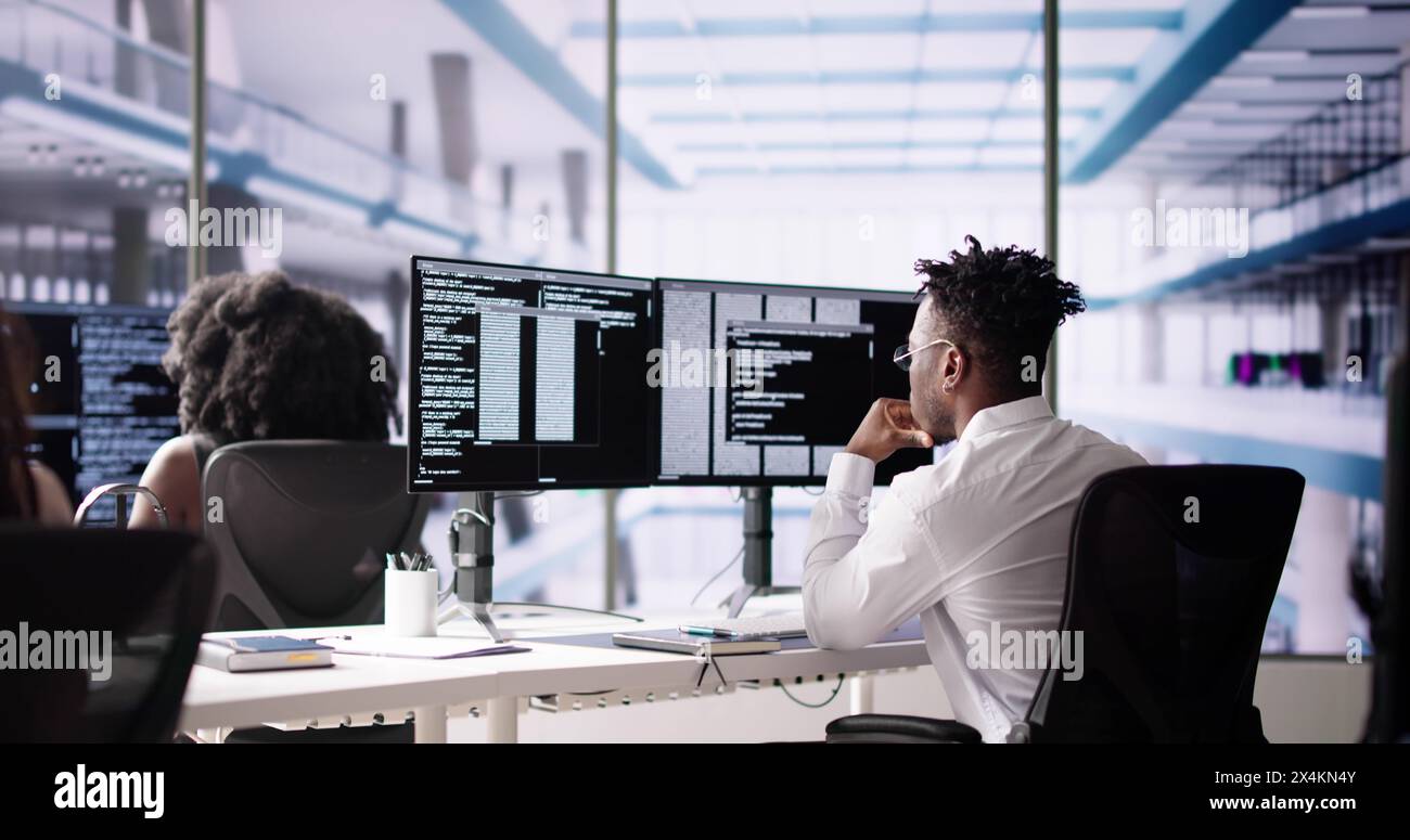 Agile Pair Programming And Extreme Coding. Business Software Stock Photo