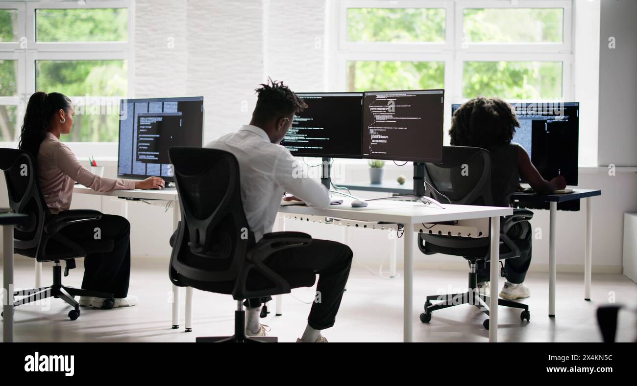 Agile Pair Programming And Extreme Coding. Business Software Stock Photo