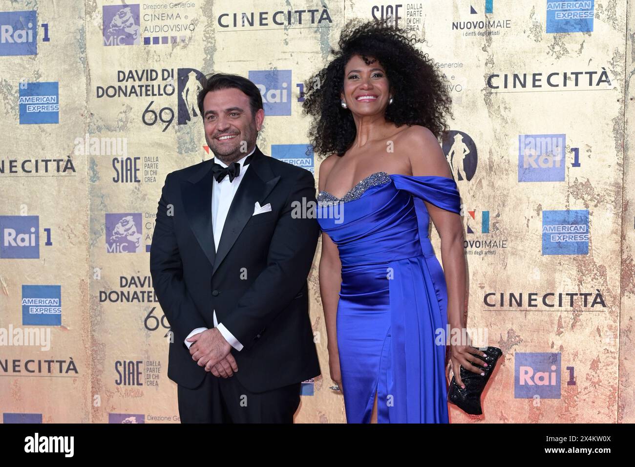 Rome Italy 03rd May 2024 Gimmi Cangiano L And Denny Mendez R   Rome Italy 03rd May 2024 Gimmi Cangiano L And Denny Mendez R Attend The Red Carpet Of Premi David Di Donatello 2024 Event At Studio 5 Cinecitt Credit Sopa Images Limitedalamy Live News 2X4KW0X 