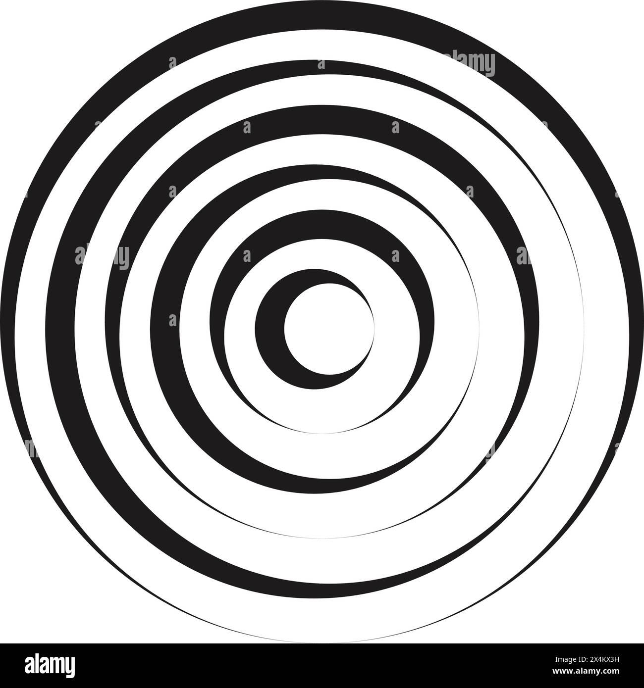 Background design Concentric circles with dynamic irregular lines Stock Vector