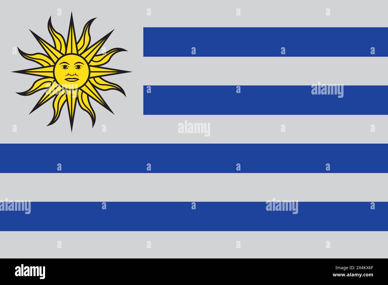 Uruguayan flag icon vector illustration symbol design Stock Vector