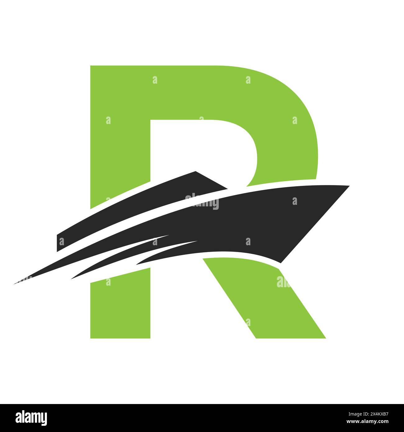 Initial Letter R Boat Logo For Yacht Sign. Maritime Symbol Vector ...