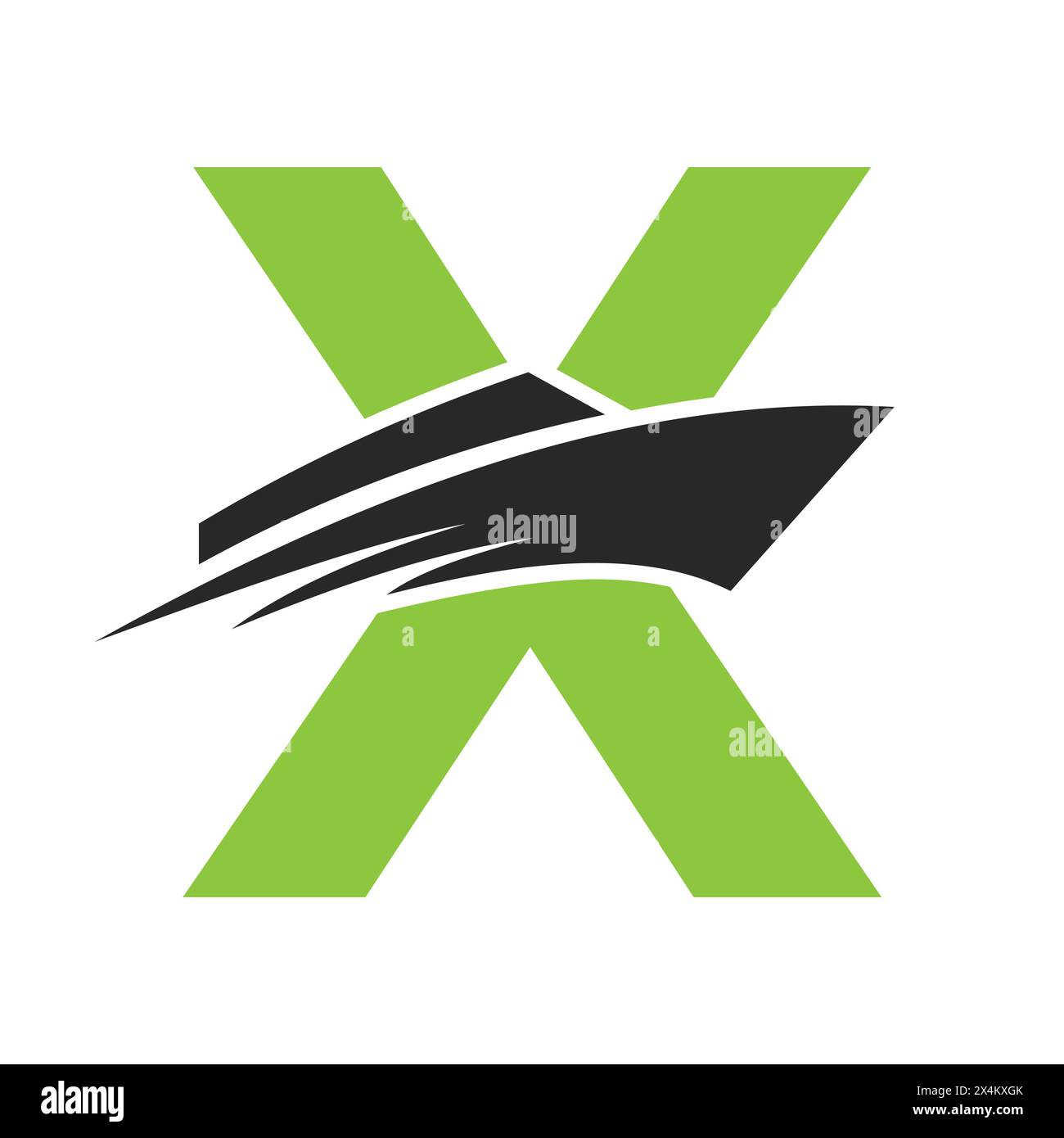 Initial Letter X Boat Logo For Yacht Sign. Maritime Symbol Vector ...