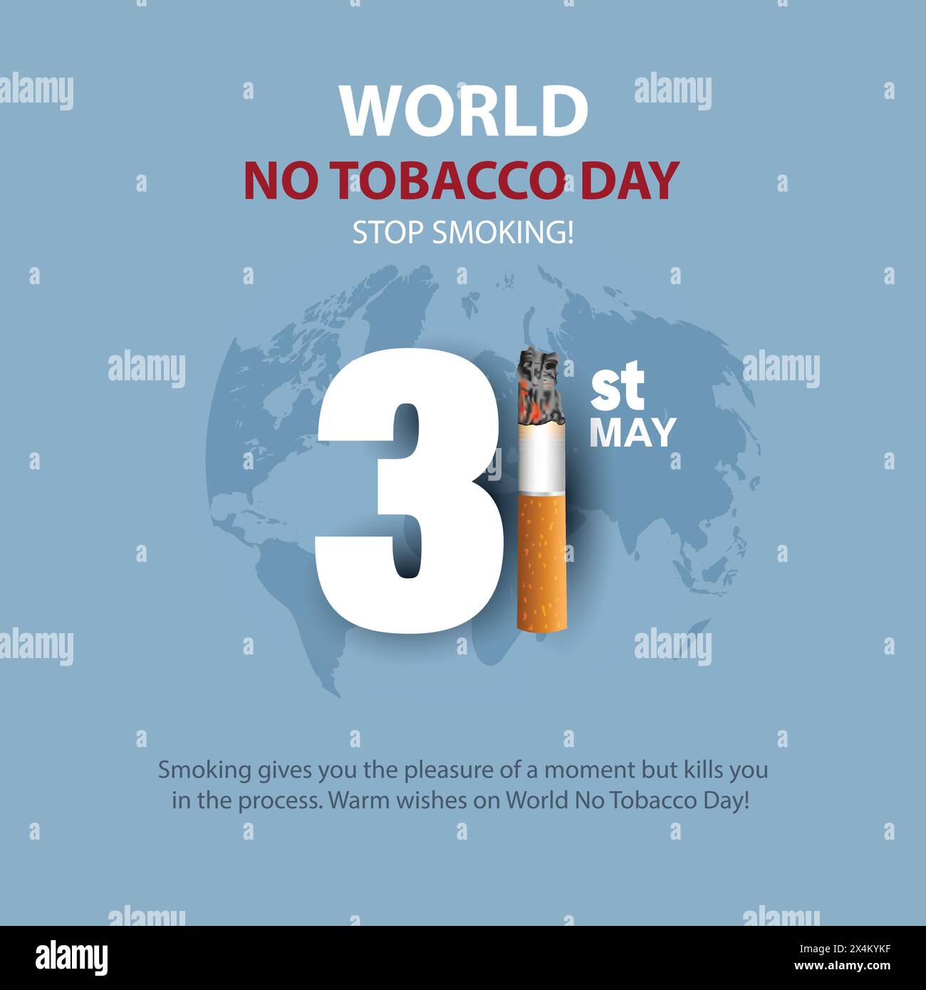 world no tobacco day poster. Consumed cigarettes. abstract vector ...