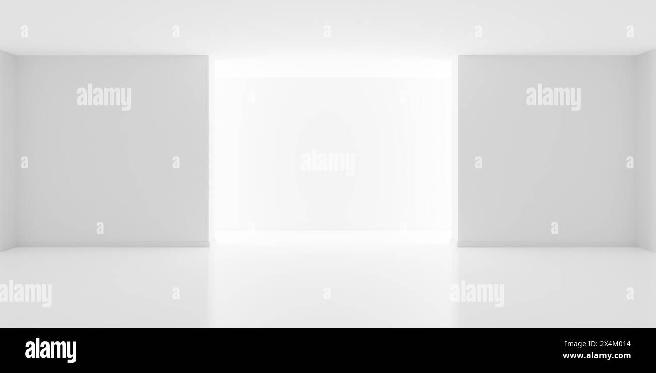 Empty white interior room with indirect light from back, modern ...