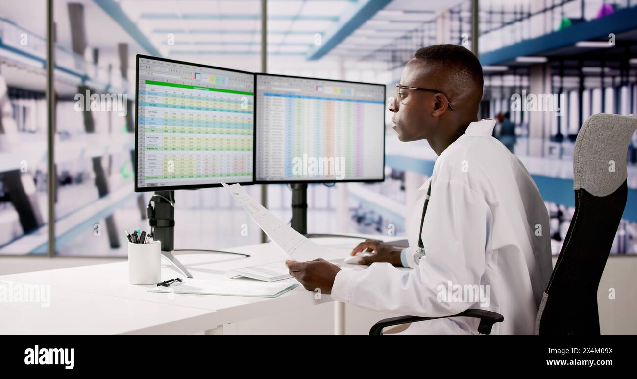 Medical Coding Bill And Billing Codes Spreadsheets Stock Photo