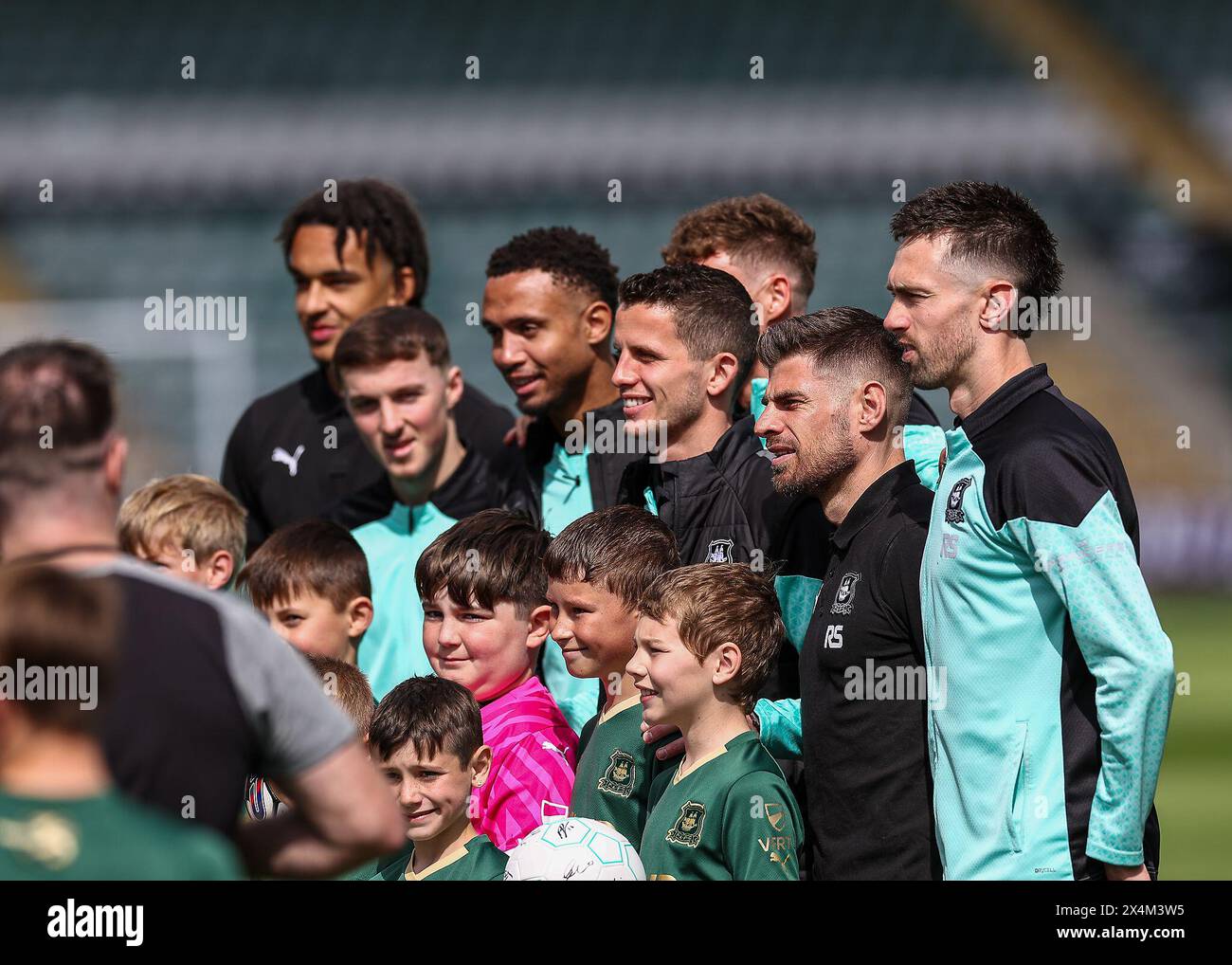 Plymouth Argyle players during the Sky Bet Championship match Plymouth