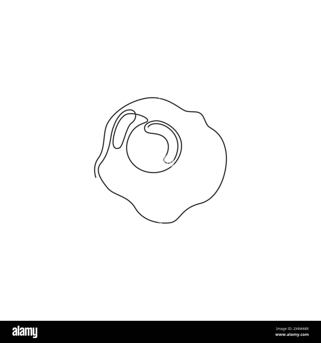 One Single Line Drawing Of Fresh Sunny Side Up Egg Logo Graphic Vector one-single-line-drawing-of-fresh-sunny-side-up-egg-logo-graphic-vector