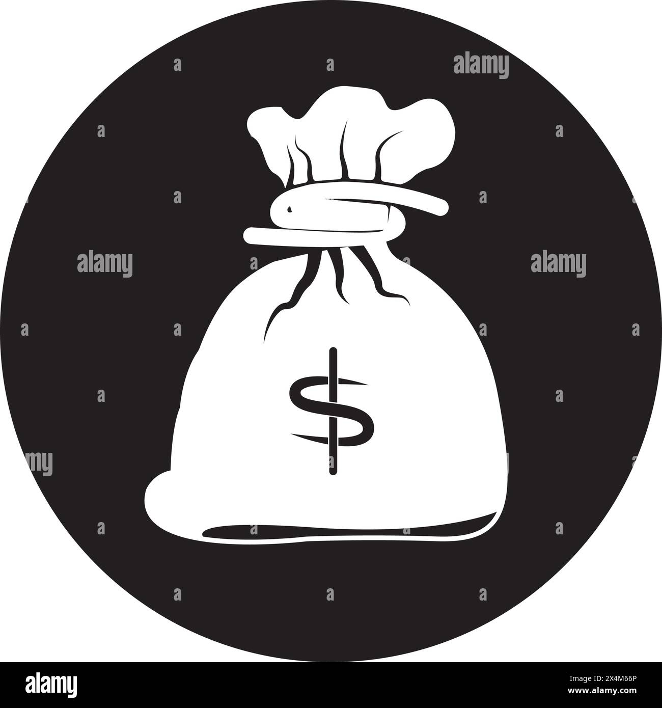 money sack or treasure icon on isolated white background,vector ...