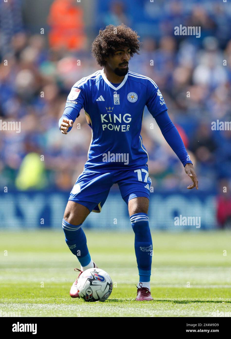 Leicester City's Hamza Choudhury during the Sky Bet Championship match at the King Power Stadium, Leicester. Picture date: Saturday May 4, 2024. Stock Photo