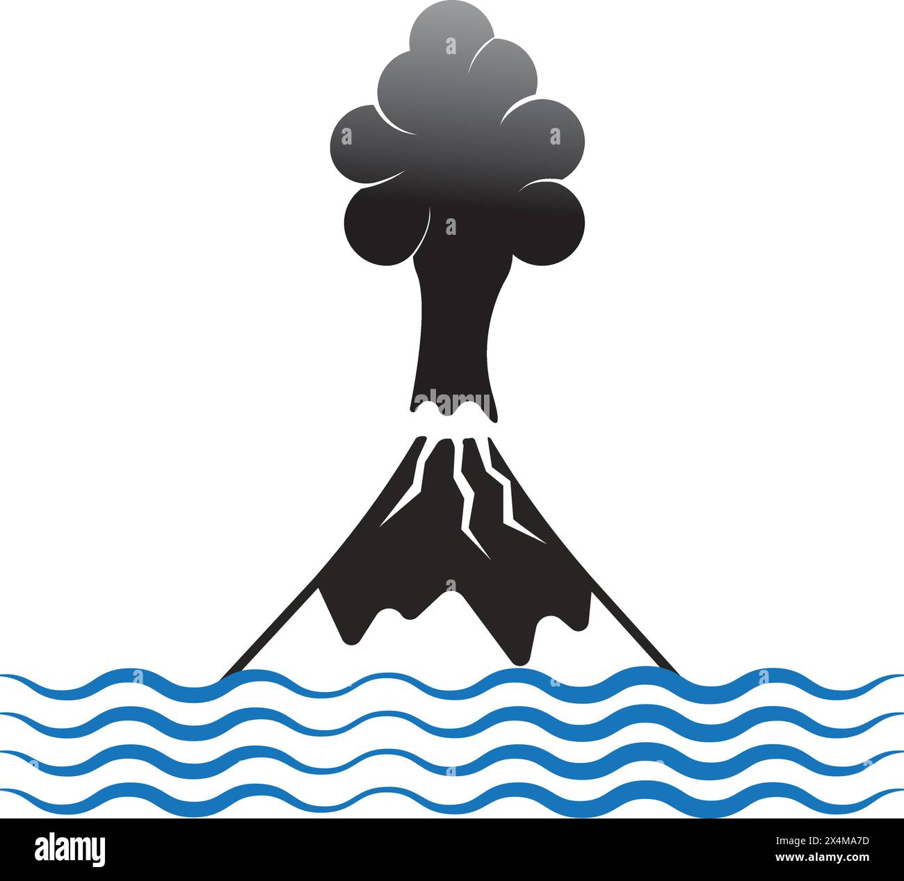 erupting volcano icon vector illustration symbol design Stock Vector
