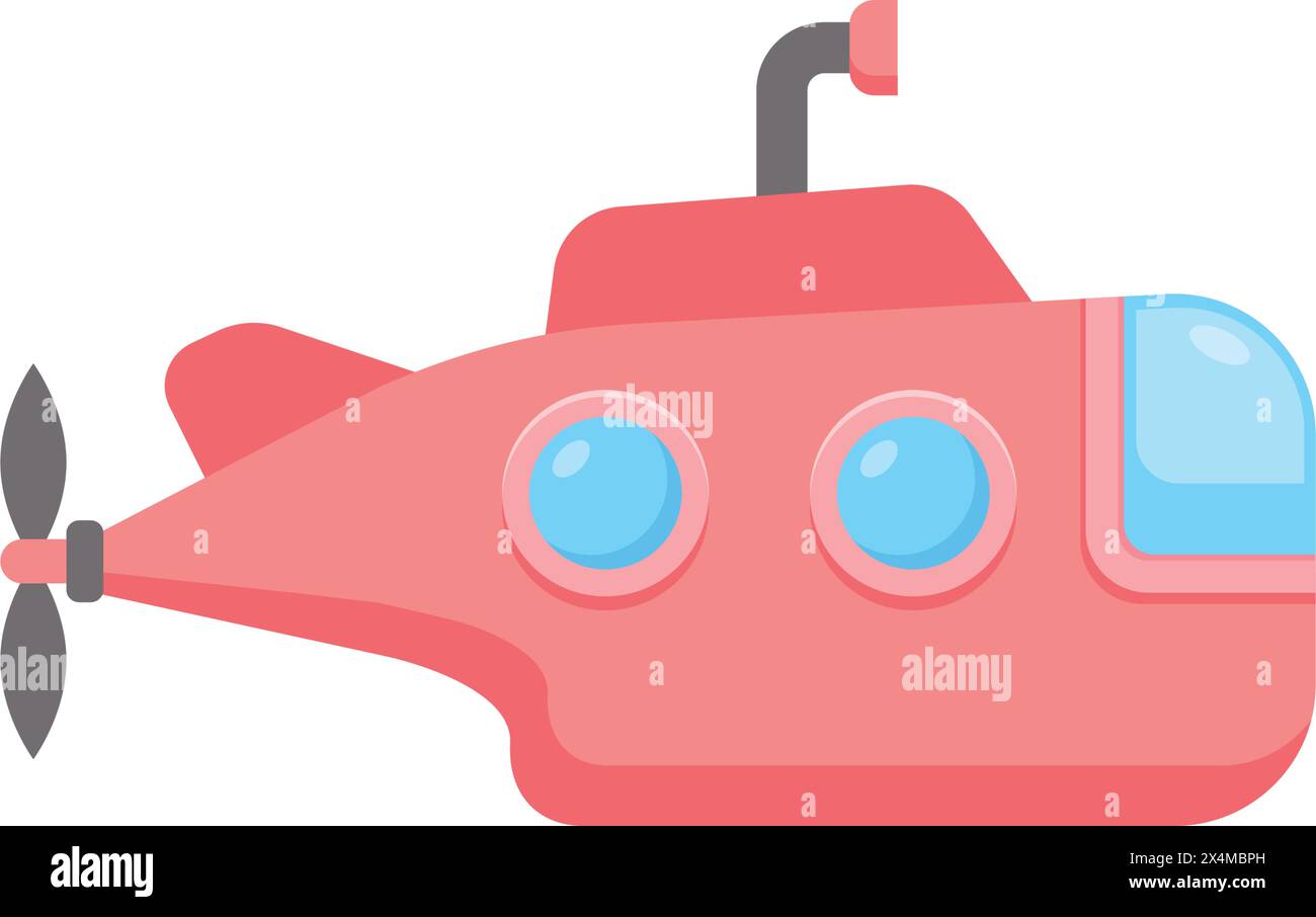 Submarine icon in flat style. Bathyscaphe vector illustration on ...