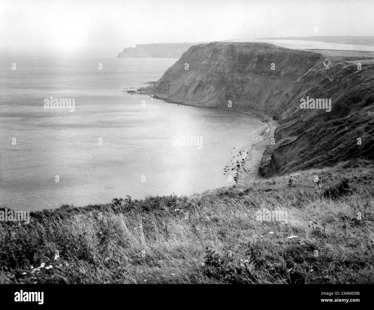 Cliffs above Port Mulgrave, Yorkshire - 29 August, 1982 Stock Photo