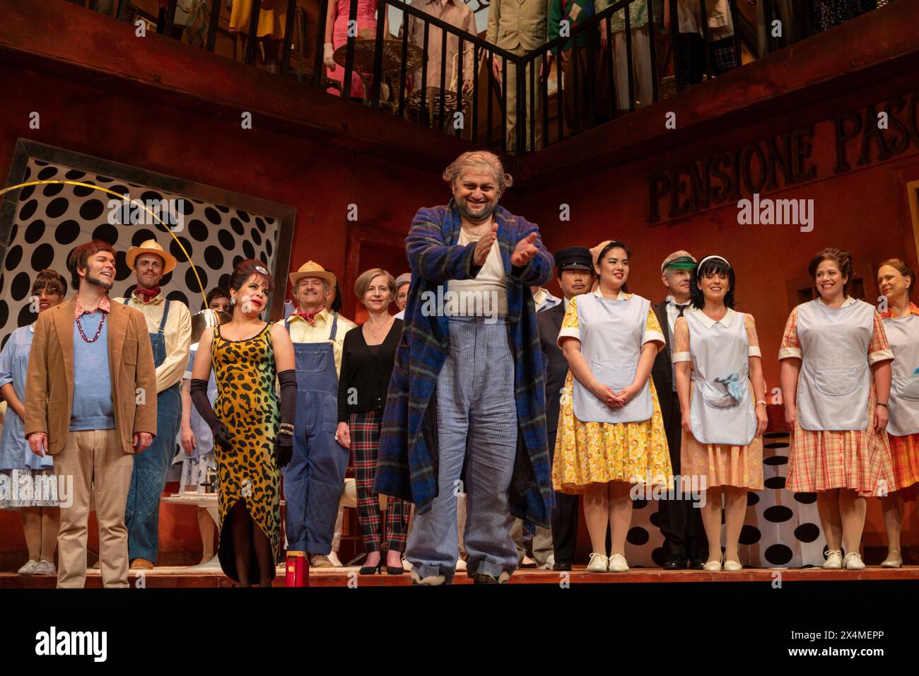 curtain call, Misha Kiria as Don Pasquale by Donizetti, Canadian Opera Company, Four Seasons Centre for the Performing Arts, Toronto, Canada Stock Photo