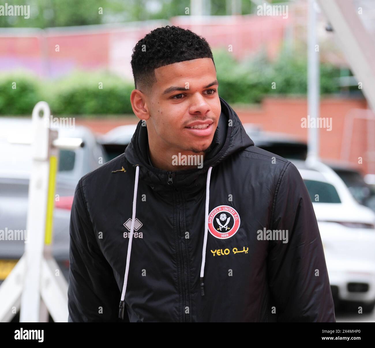 Bramall Lane, Sheffield, UK. 4th May, 2024. Premier League Football, Sheffield United versus Nottingham Forest; William Osula of Sheffield Utd arriving at the ground Credit: Action Plus Sports/Alamy Live News Stock Photo