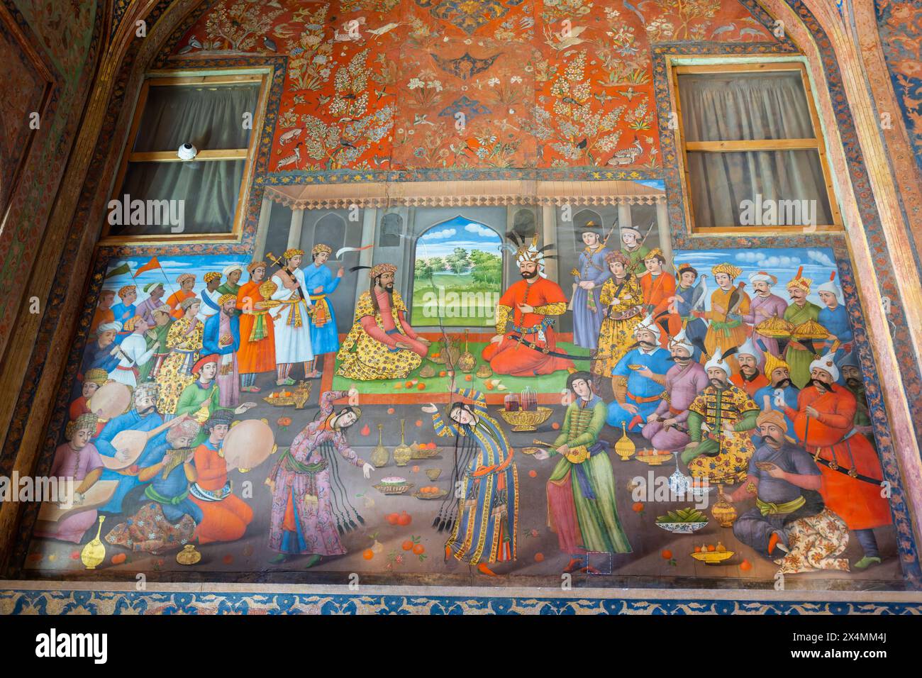 Chehel Sotoun Palace, Iran - March 5, 2024: Detailed mural depicting ...