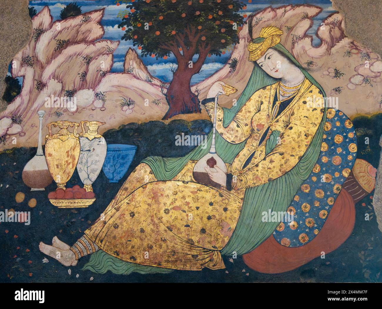 Chehel Sotoun Palace, Iran - March 5, 2024: Detailed mural depicting ...