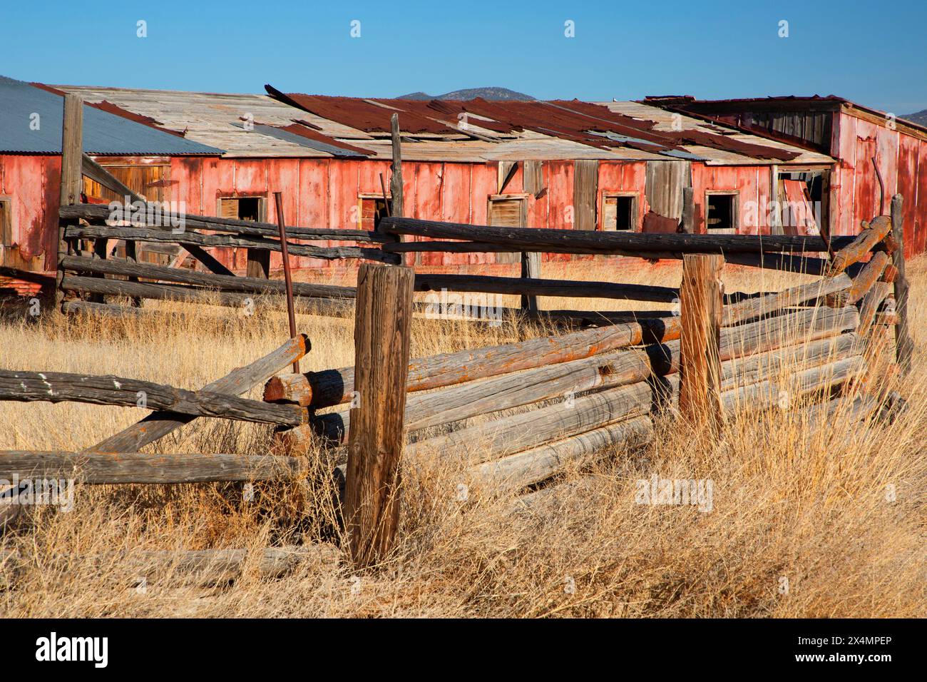 Headquarters barn, Steptoe Valley Wildlife Management Area, Nevada Stock Photo