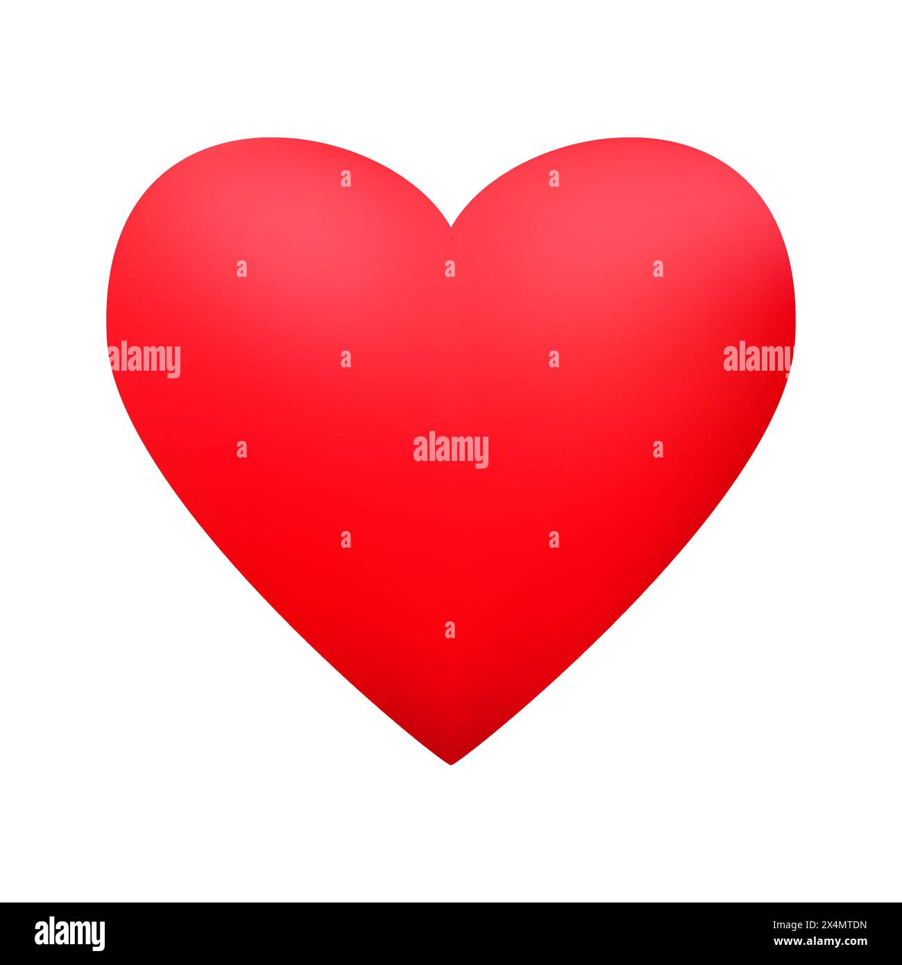 Red realistic heart icon on white background. 3d vector illustration ...