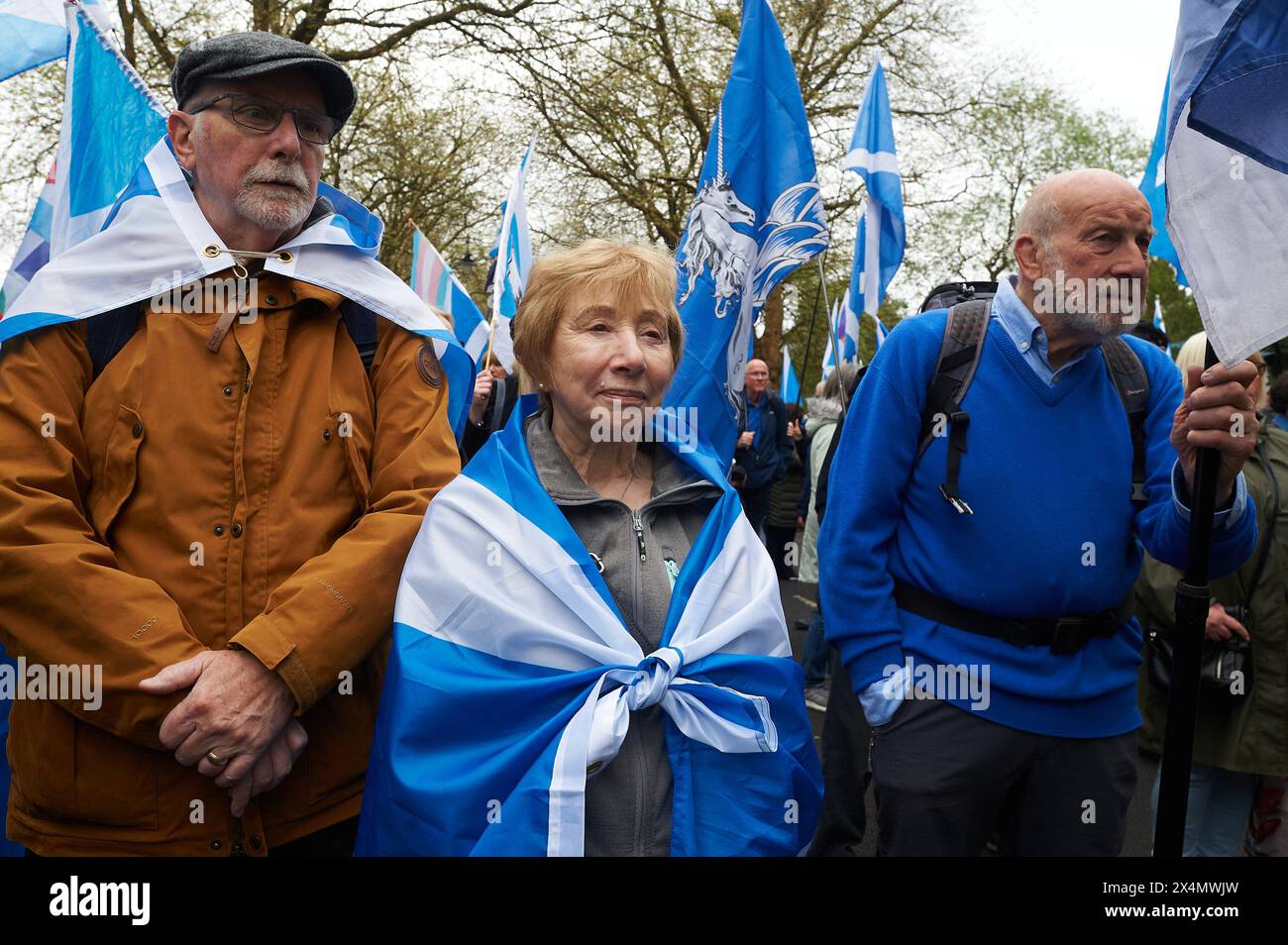 Glasgow Scotland, UK 04 May 2024. All Under One Banner March For Independence takes place through the city. credit sst/alamy live news Stock Photo