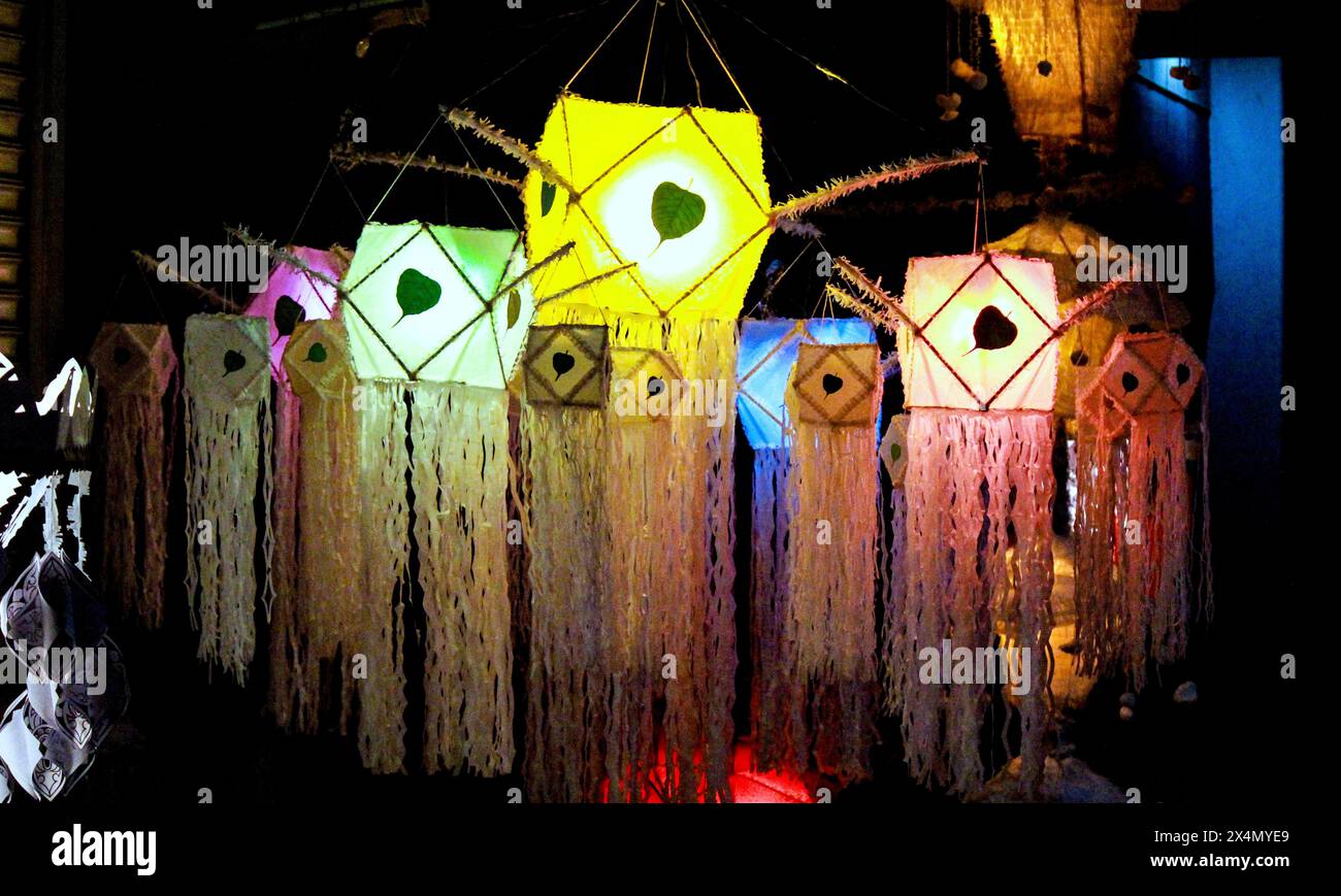 Beautiful Vesak lantern on Sri Lanka Vesak festival day Stock Photo