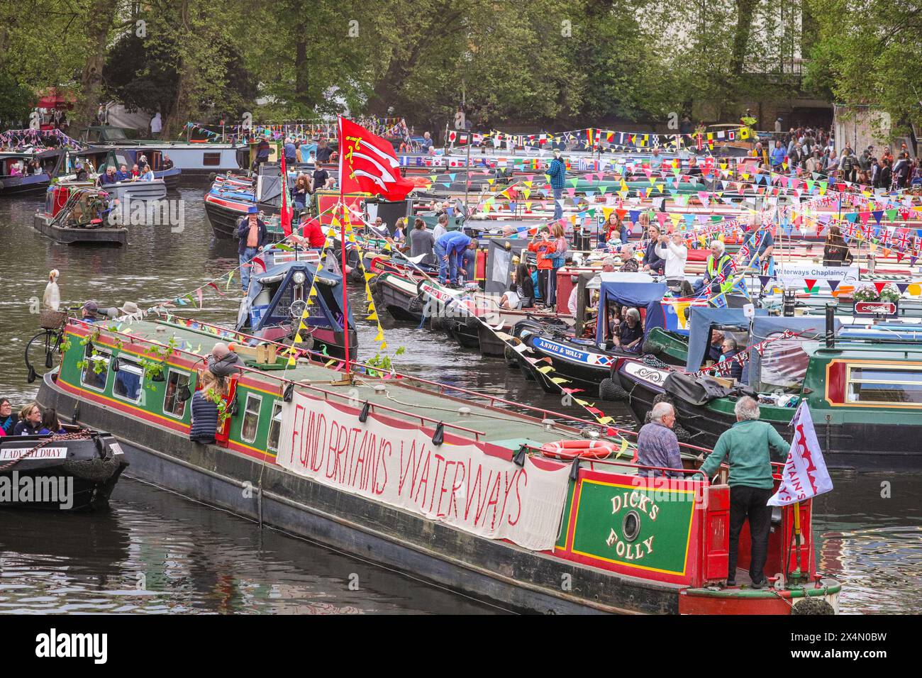 London, UK, 04th May 2024. Many of the boats raise awareness on lack of