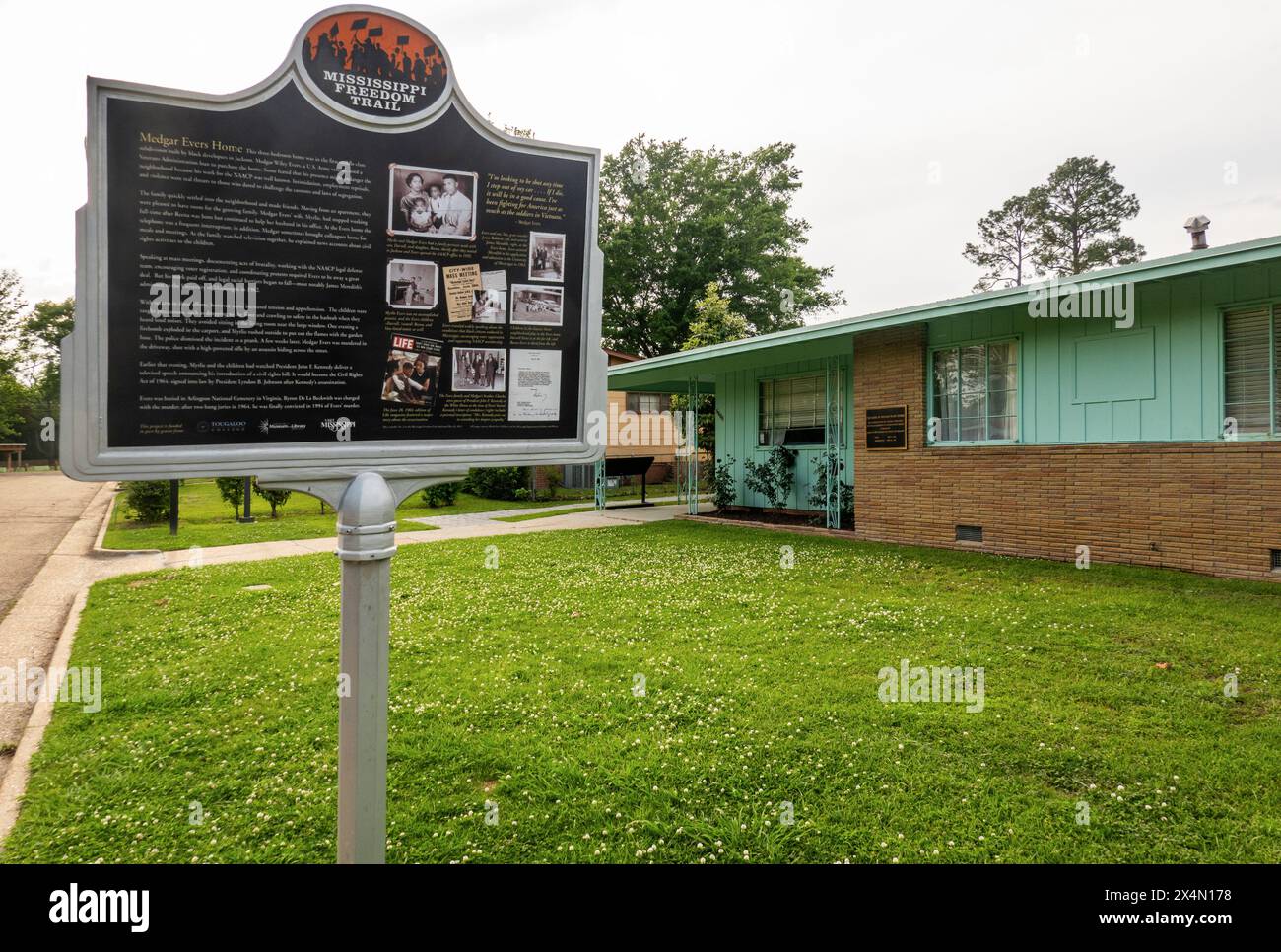 Medgar and Myrlie Evers home national monument in Jackson Mississippi Stock Photo