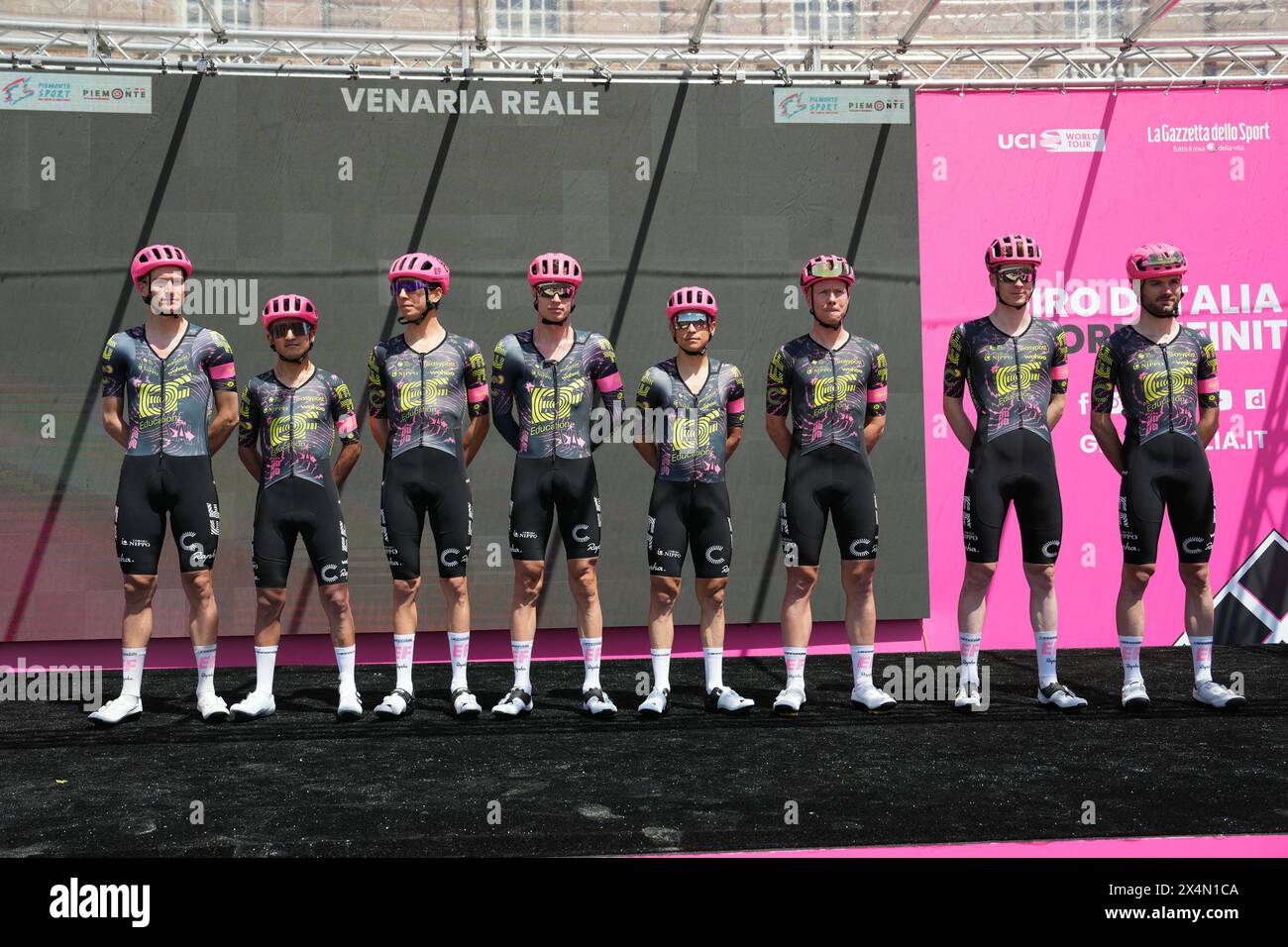 Italia. 04th May, 2024. EF EDUCATION - EASYPOST During the stage 1 of the of the Giro d'Italia from Venaria Reale to Torino, 4 May 2024 Italy. (Photo by Gian Mattia D'Alberto/Lapresse) Credit: LaPresse/Alamy Live News Stock Photo