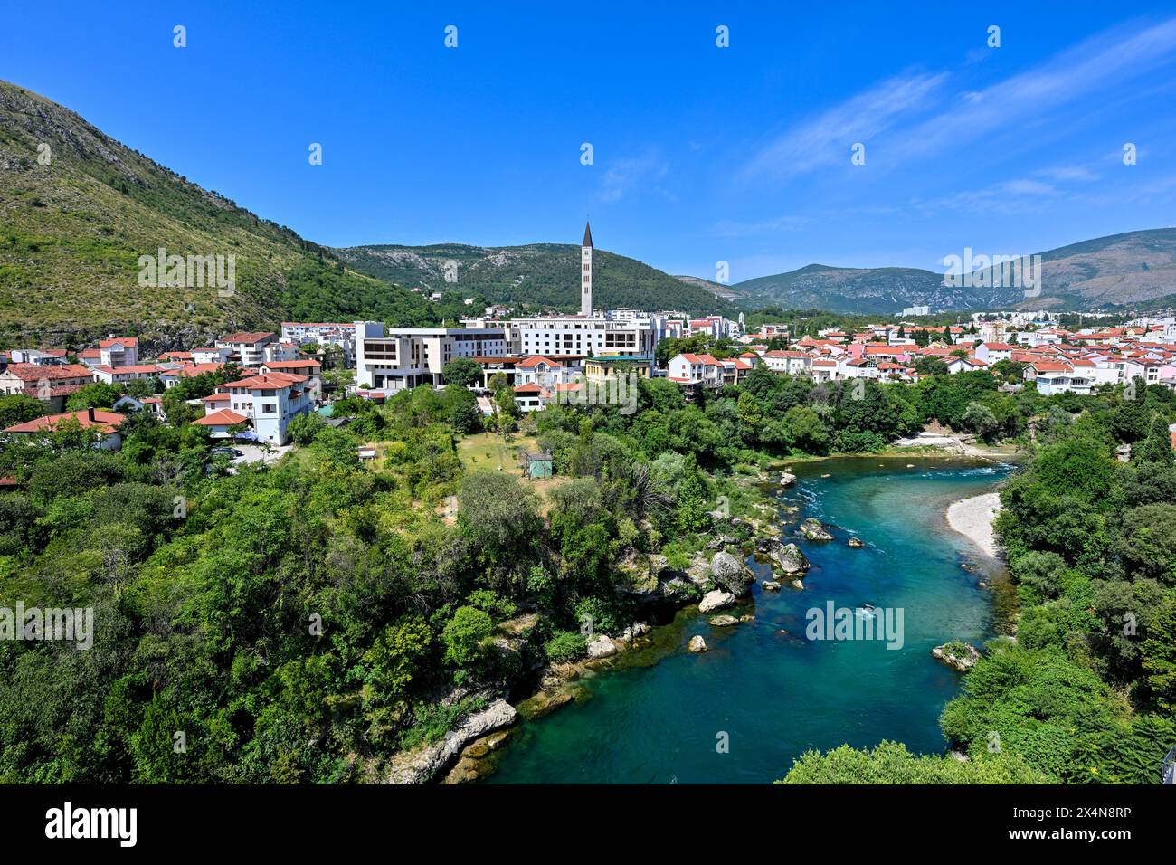 Franciscan monastery and church of St. Peter and Paul in the city of Mostar, Bosnia and Herzegovina. Stock Photo