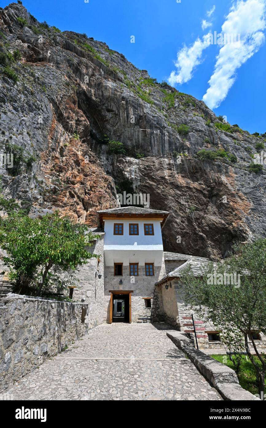 The Blagaj Dervish Tekke, located near Mostar, was established in the 15th century by the Bektashi order Stock Photo