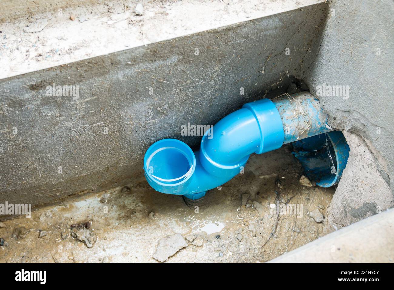 Anti odor U trap sewer pipe of the house for protect bad smell Stock